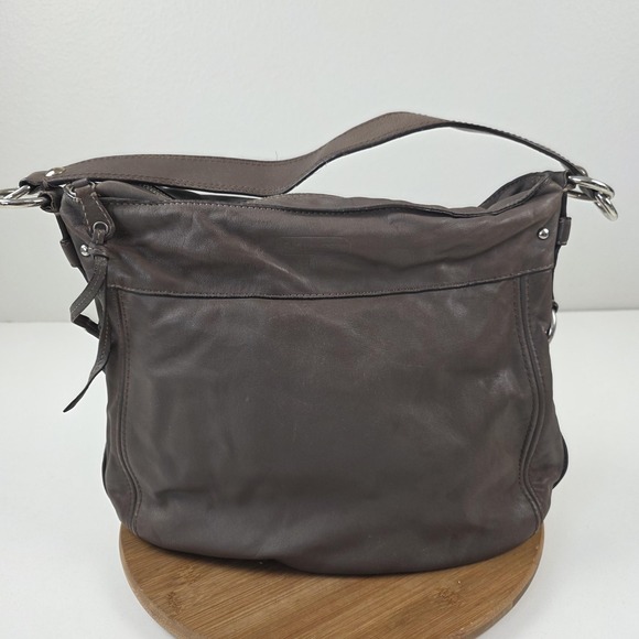 Coach Handbags - Coach Leather Shoulder Bag Womens Brown Hobo Zip Top Silver Hardware Style 14706